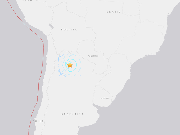 В Аргентине произошло землетрясение магнитудой 5,9