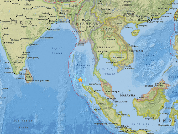 В Бенгальском заливе за сутки произошло 15 землетрясений