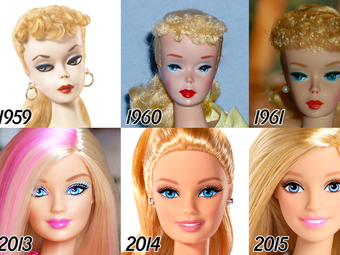 Американский блогер показала, как менялась кукла Барби с 1959 по 2015 годы. Фото 
