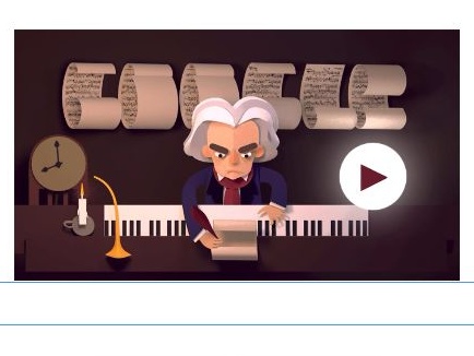 Google отметил день рождения Бетховена праздничным дудлом, предлагая помочь композитору