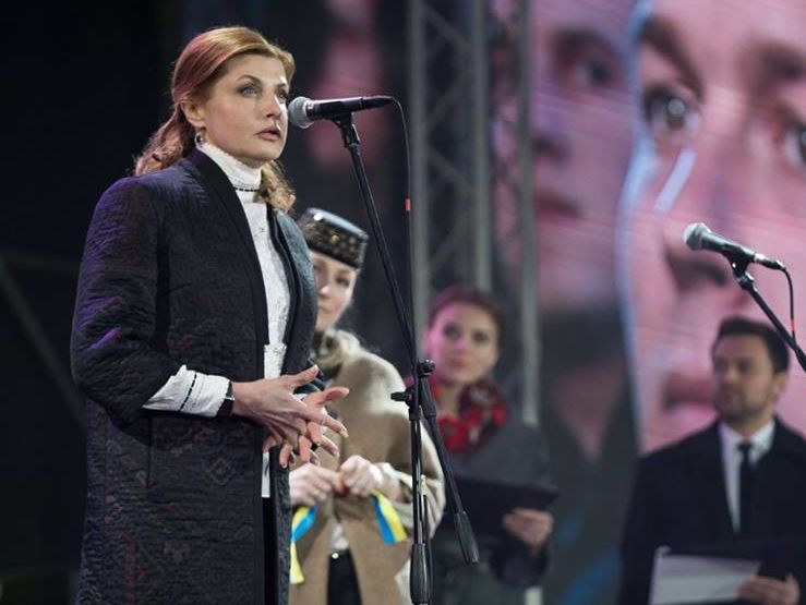 В Виннице Марина Порошенко открыла новый сезон светомузыкального фонтана, посвященный "Евровидению" 