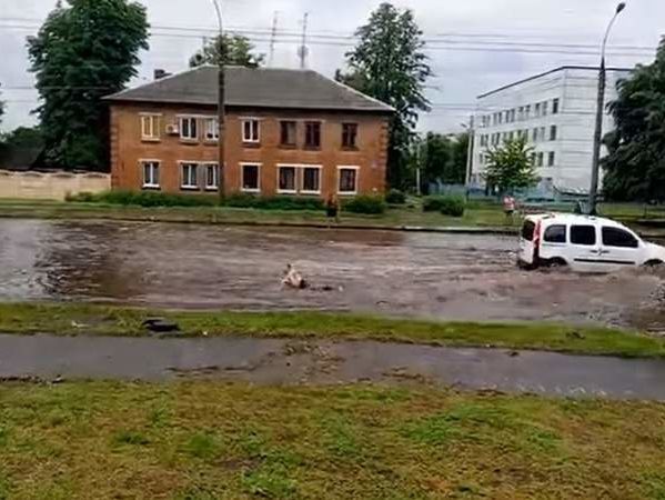 Пьяный мужчина искупался в луже в Харькове. Видео