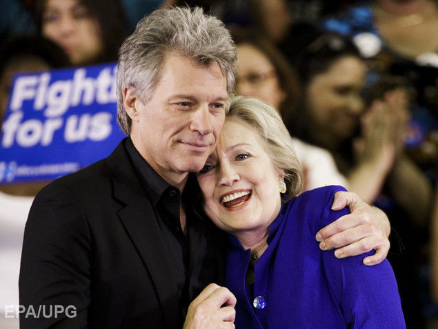 Музыкант Бон Джови поддержал предвыборную кампанию Клинтон 