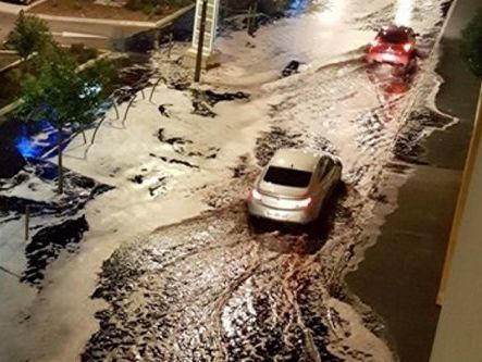 Улицы города Сет во Франции затопило вином