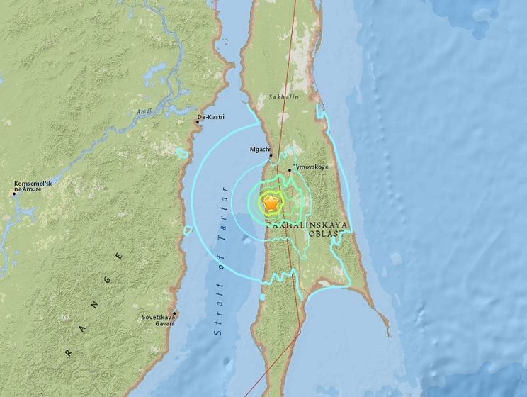 На Сахалине произошло землетрясение магнитудой 5,9