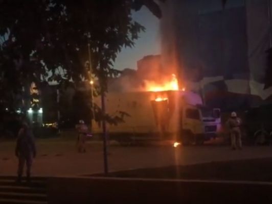 На площади Ленина в оккупированном Симферополе во время концерта начался пожар. Видео