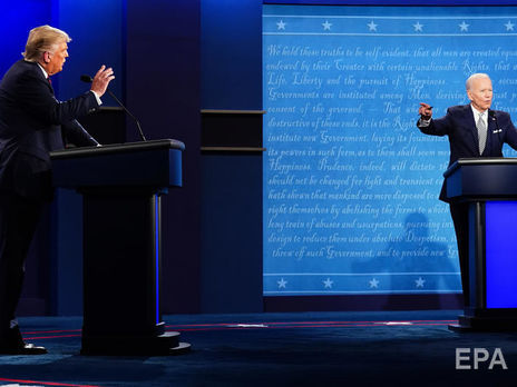 Микрофоны Трампа и Байдена на дебатах будут выключать на время выступления оппонента