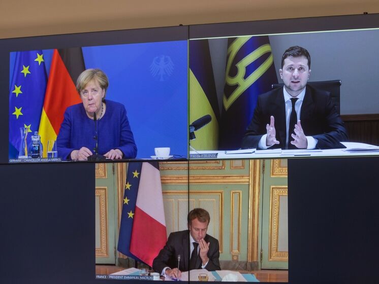 Зеленський провів відеоконференцію з Меркель і Макроном. Говорили про підготовку до саміту "Нормандської четвірки"