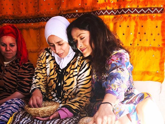 Хайек посетила общину берберов в Марокко