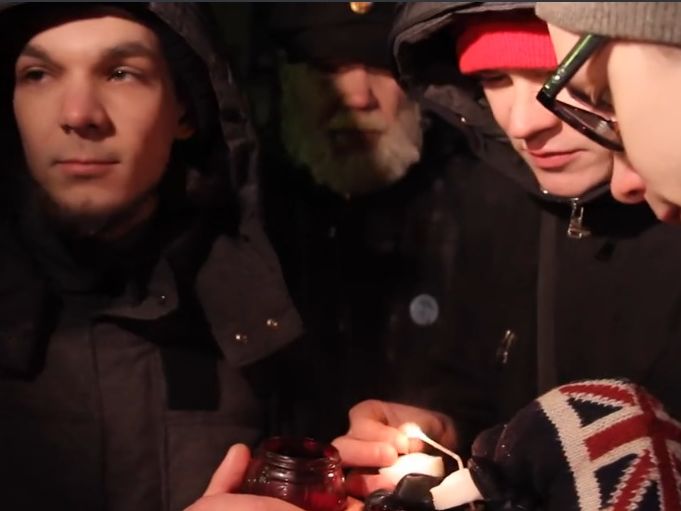 В Петербурге активисты провели акцию памяти о погибших на Майдане 