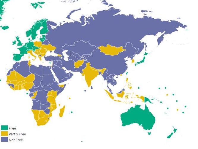 Україна посіла 111-те місце в рейтингу свободи ЗМІ за версією Freedom House, а Крим – 195-те