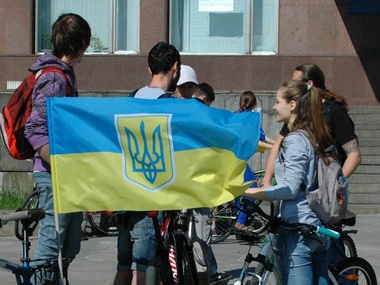 В Запорожье прошел велопробег за единство Украины. Фоторепортаж