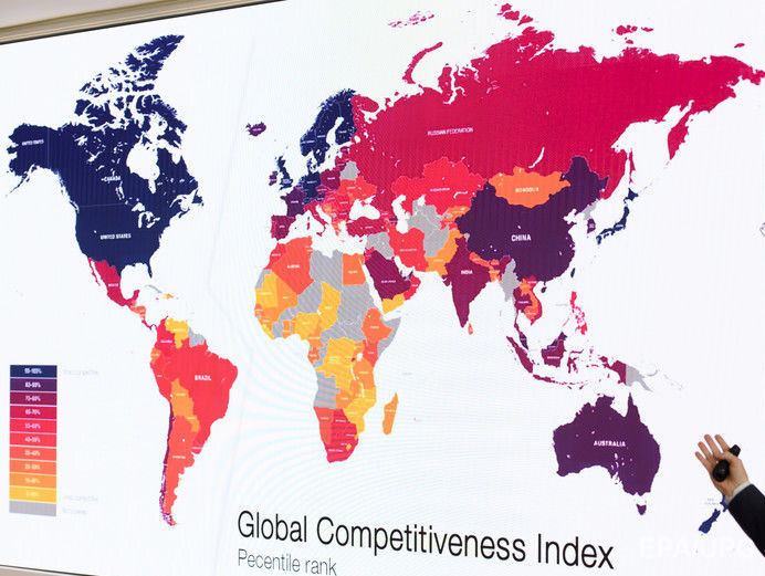Украина поднялась с 85-го на 81-е место в мировом рейтинге конкурентоспособности
