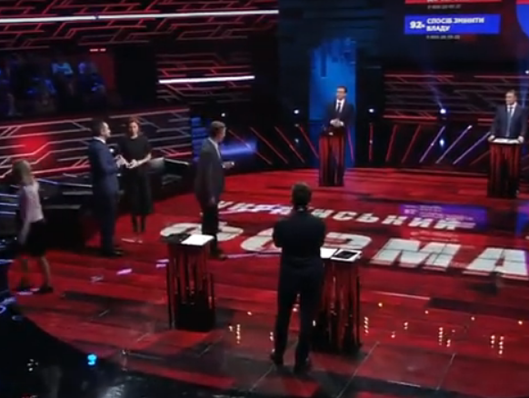 ﻿П'ятеро нардепів покинуло прямий ефір після того, як Мураєв назвав Євромайдан "державним переворотом". Відео