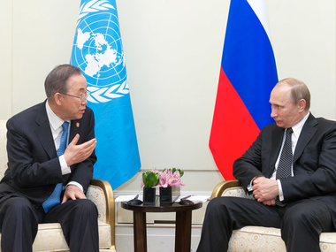 Путин и Пан Ги Мун обсудили кризис в Украине