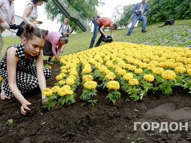 В Киеве появится самый большой флаг Украины из живых цветов. Фоторепортаж