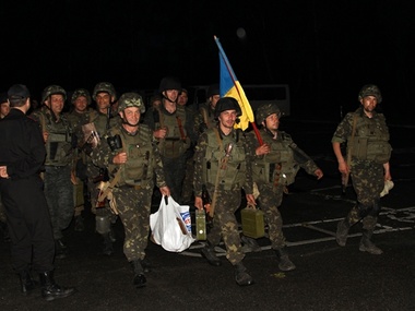 Бойцы первого резервного батальона Нацгвардии вернулись в Киев