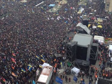 Митинг активистов Евромайдана у здания ЦИК продолжался не более 20 минут