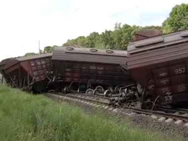 В Винницкой области сошли с рельсов 11 вагонов грузового поезда