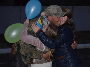В Одесской области встретили пограничников, вернувшихся из зоны АТО. Фоторепортаж