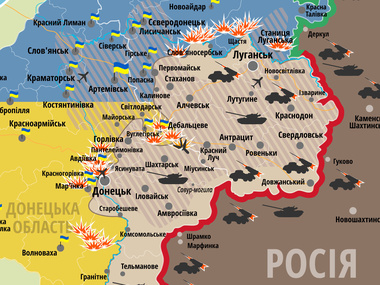 Карта АТО: С приходом зимы террористы не ослабляют атаки на украинских силовиков