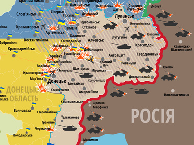 Карта АТО: За минувшие сутки пророссийские боевики понесли значительные потери