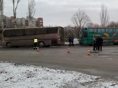 В Запорожье автобус с антимайдановцами насмерть переехал свою пассажирку 