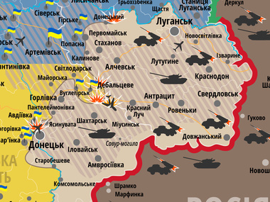 Карта АТО: Количество обстрелов на Донбассе сократилось до минимума