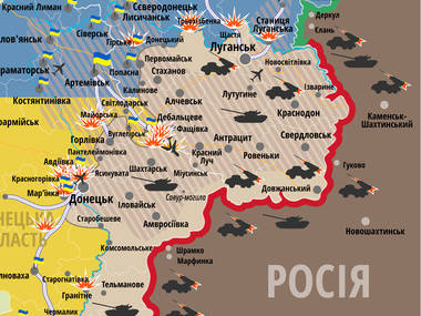 Карта АТО: После нового "гумконвоя" из России боевики усиленно атакуют