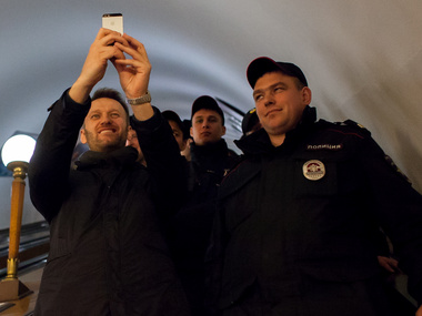 Навального задержали за раздачу листовок. Фоторепортаж