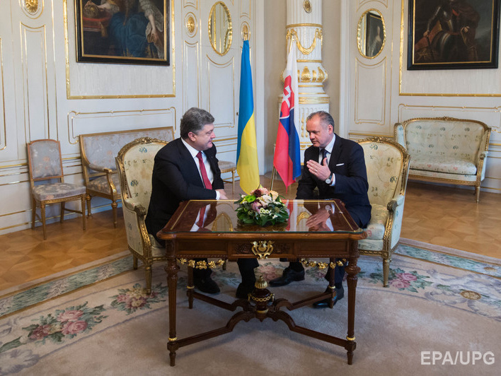 Сегодня в Киеве Порошенко встретится с президентом Словакии Киской