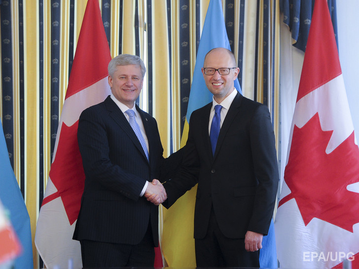 Яценюк: В течение трех месяцев должны завершиться переговоры о зоне свободной торговли между Украиной и Канадой