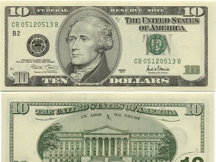 На банкноте 10 долларов появится портрет женщины