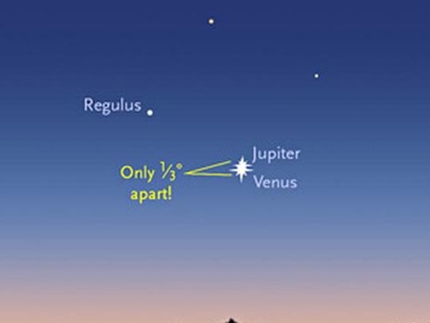 Сегодня ночью Венера и Юпитер сблизятся в "космическом танце"