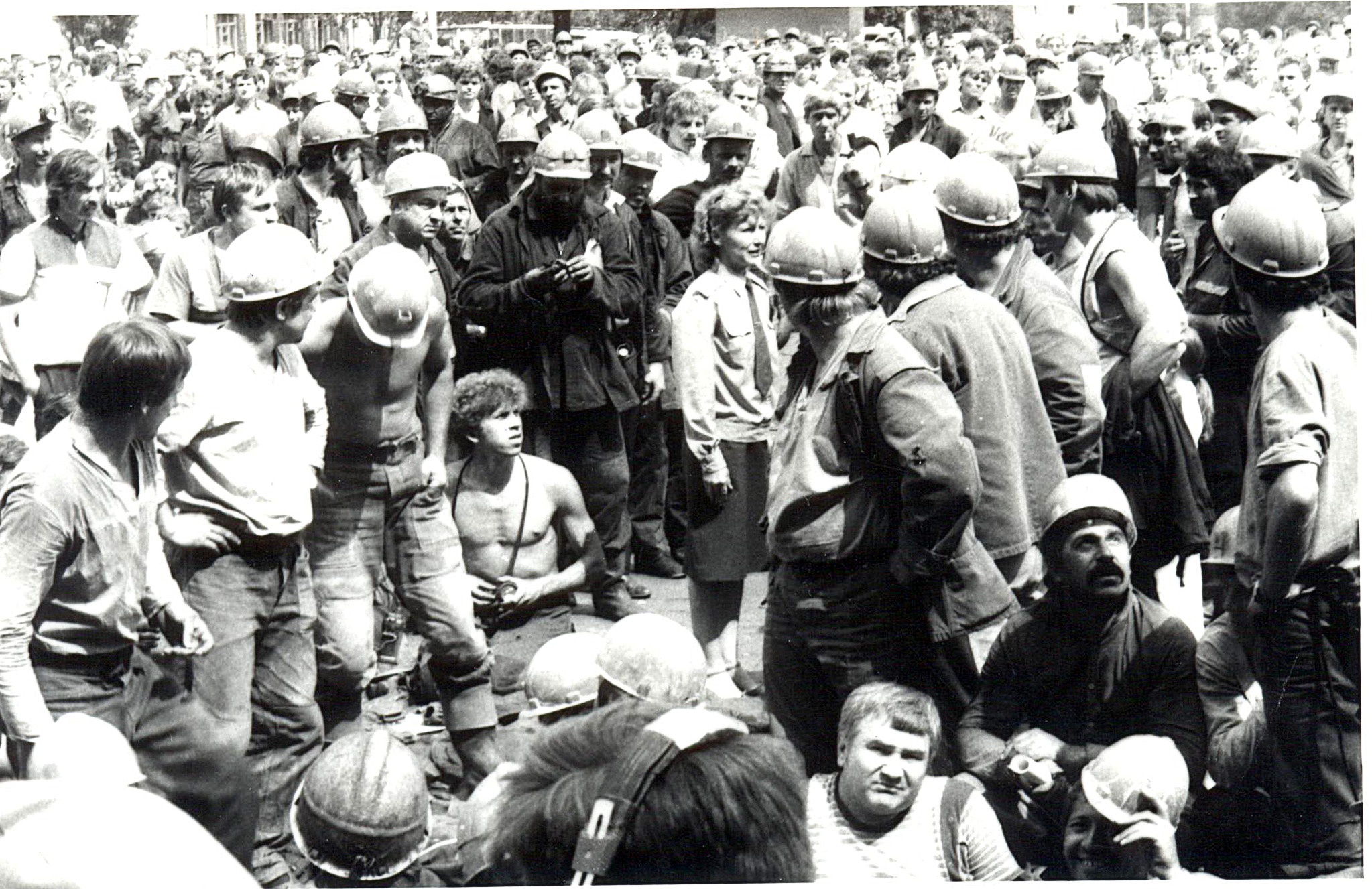 Протесты горняков Донбасса в 1989 году. Фото: kvpu.org.ua