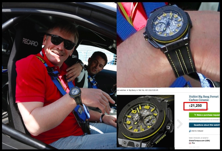 По словам Навального, такие часы обычно идут “в комплекте“ с Феррари. Фото: navalny.com