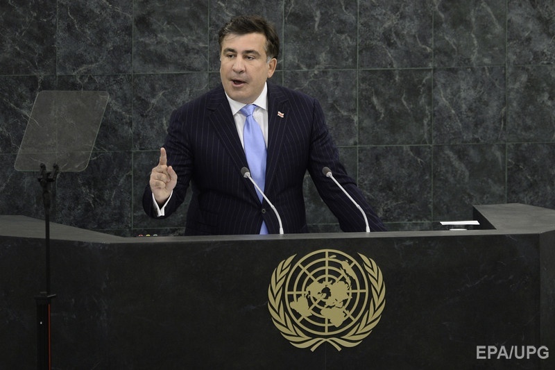 Саакашвили во время выступления на Генассамблее ООН, 29 сентября 2013 года. Фото: EPA