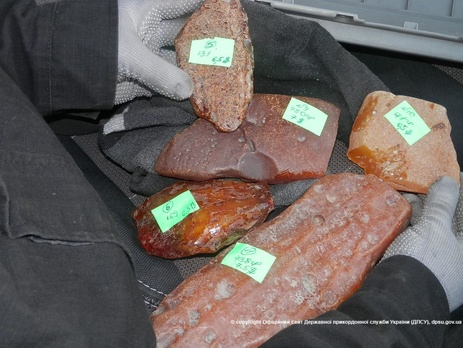Во Львовской области пограничники задержали партию янтаря. Видео
