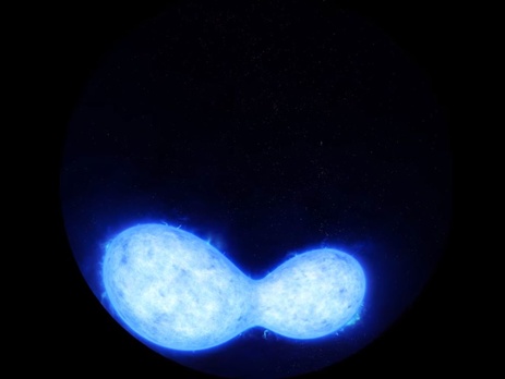 В туманности Тарантул нашли слившуюся горячую двойную звезду. Видео