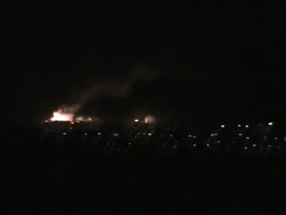 Пожар на складах боеприпасов в Сватово. Видео