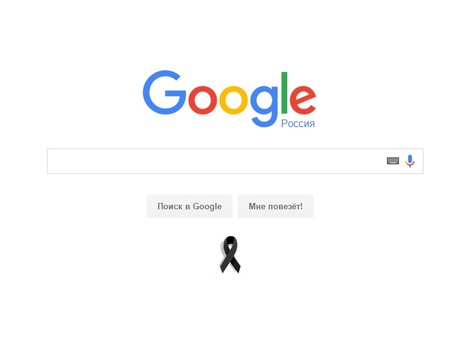 Google изменил страницу русскоязычной версии в связи с авиакатастрофой