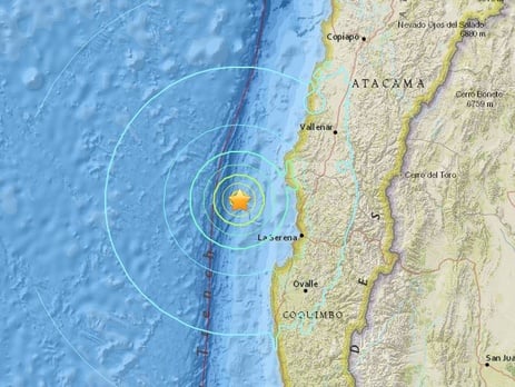 У берегов Чили произошло два мощных землетрясения