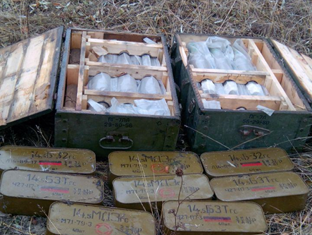 Пресс-центр АТО: В районе Луганской ТЭЦ обнаружен очередной тайник с боеприпасами