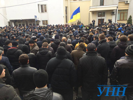 В Киеве прошел митинг милиционеров, недовольных переаттестацией в МВД. Фоторепортаж