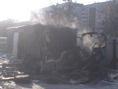 В Харькове в металлическом вагончике сгорел бездомный