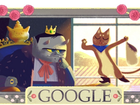 Google отметил день рождения Шарля Перро иллюстрацией сказки "Кот в сапогах"