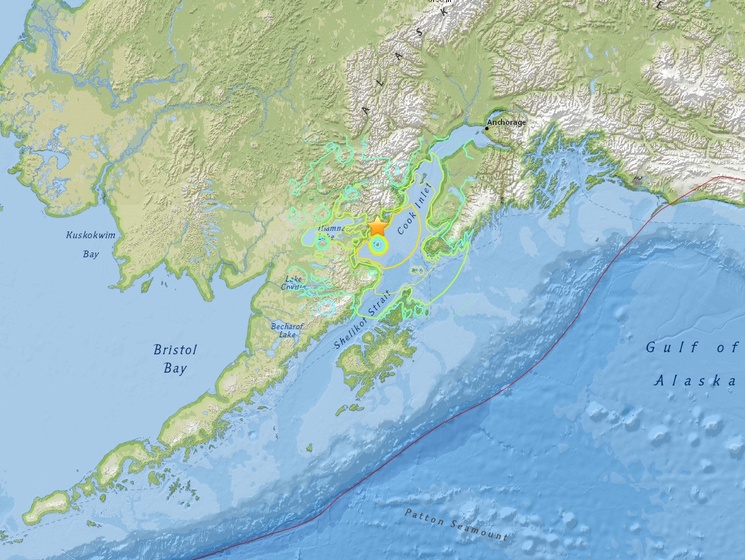 На Аляске произошло сильное землетрясение магнитудой 7,1