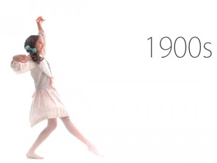 100 лет моды для девочек показали за две минуты. Видео
