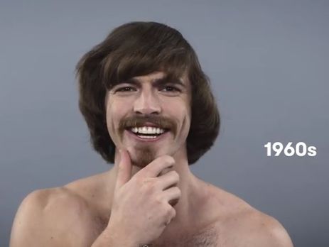 За минуту в видео показали мужские образы, отражающие моду разных десятилетий ХХ века