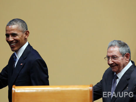 Обама и Кастро на пресс-конференции
